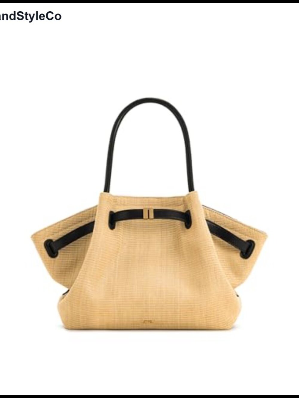 Artificial Raffia Medium Tote Bag with Gold Hardware